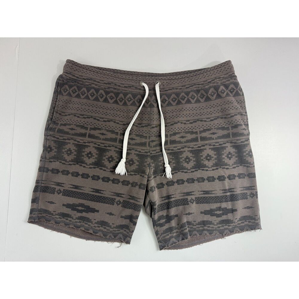 Mossimo Supply Co Mens Large Gray Aztec Southwestern Sweat Shorts Drawstring